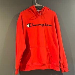 Red champion hoodie